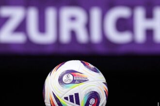 Bola usada durante a Eurocopa 2025 (Foto: Reprodução/ Redes Sociais)